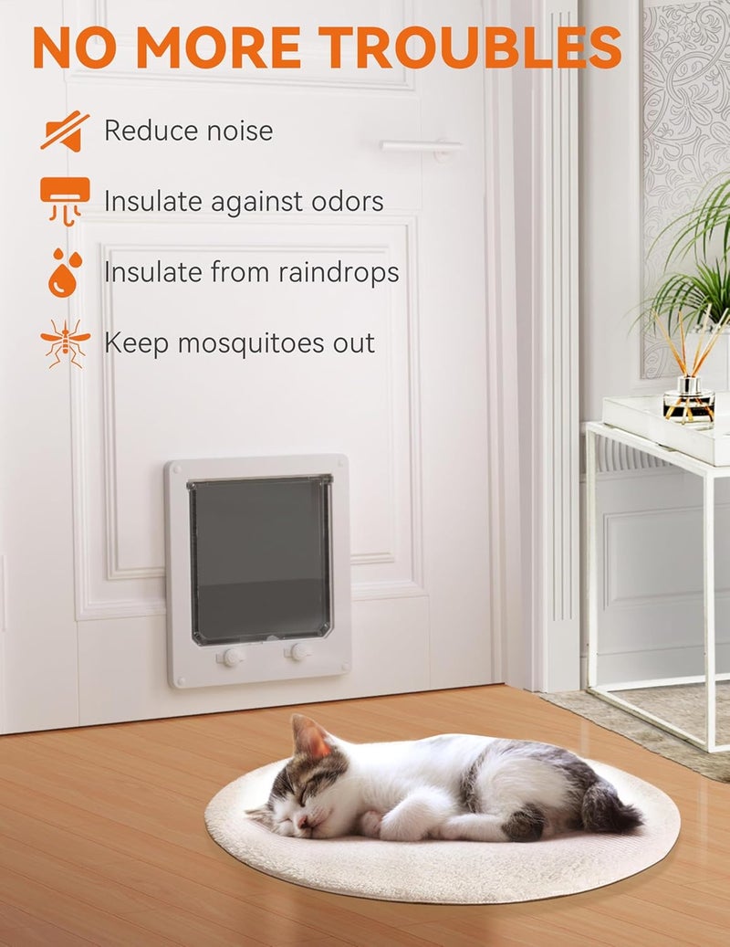 LIBBEPET Cat Door Interior Door, Indoor Cat Doors, Large Pet Doors for Cats Up to 18 lbs(Frame Size 9.3" x 10.6"), Upgraded 4 Way Locking Kitty Door for Interior & Exterior Doors, Easy to Install - Image 5